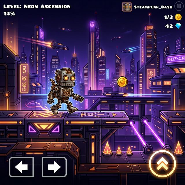 Testing the new Platformer mode mechanics on a high-refresh-rate mobile screen.